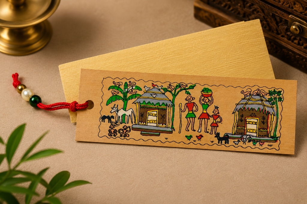 Pattachitra Wooden Bookmark - Front View